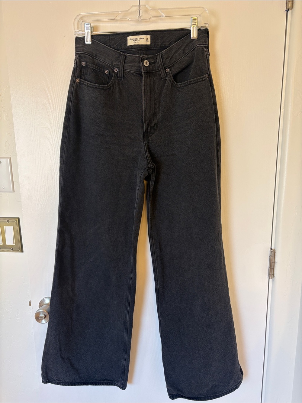 High-Rise Black Wide Leg Jeans